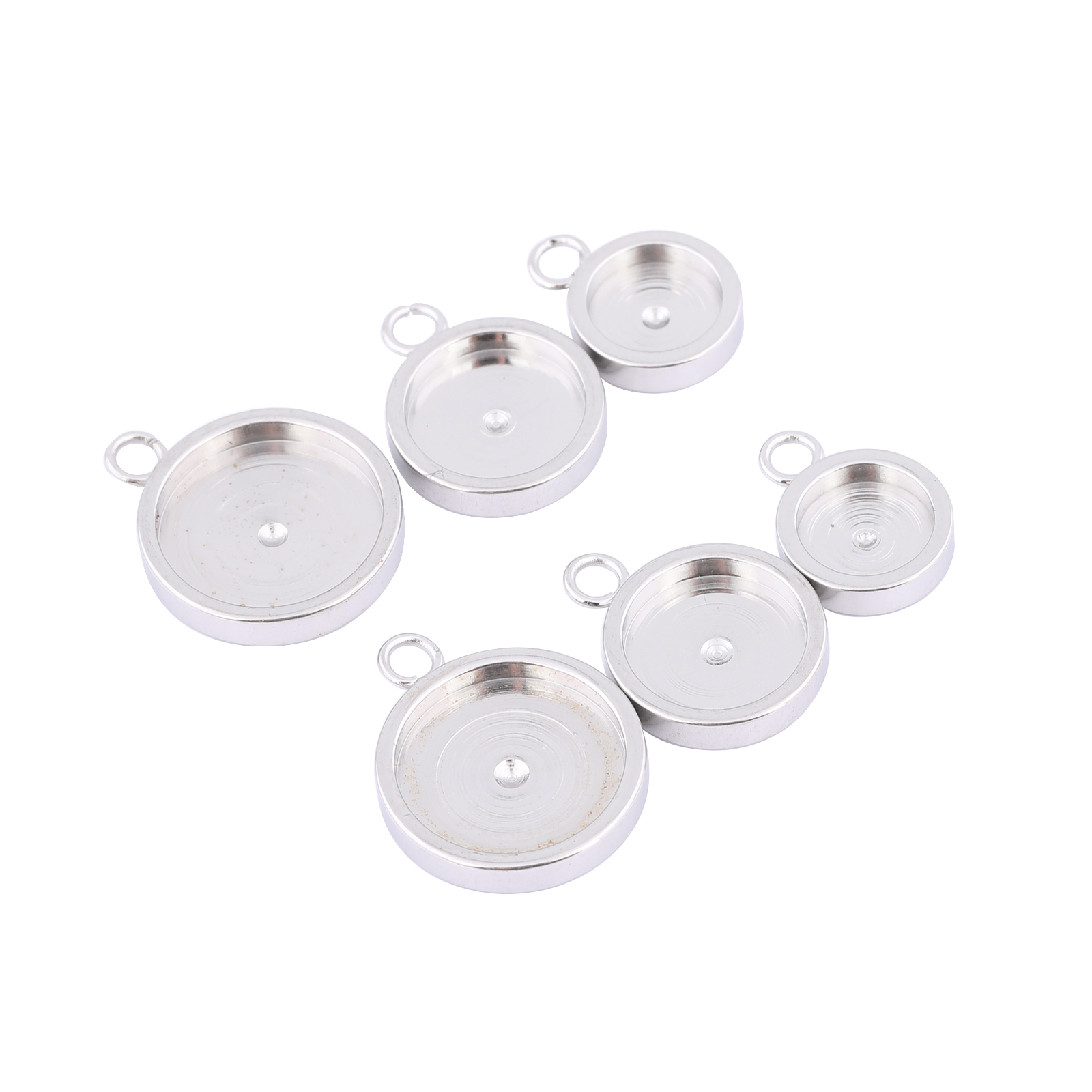 Bezels Set Pendant - 20 قطعة الفولاذ المقاوم للصدأ 6