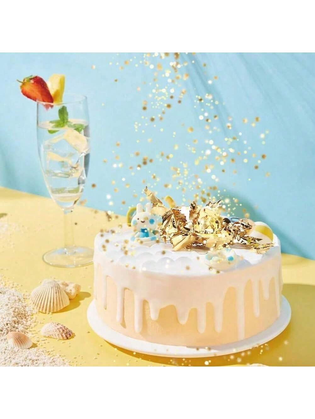 رقائق ذهبية، أوراق ذهبية لتزيي - مراجعة Gold Foil Flakes وسعره