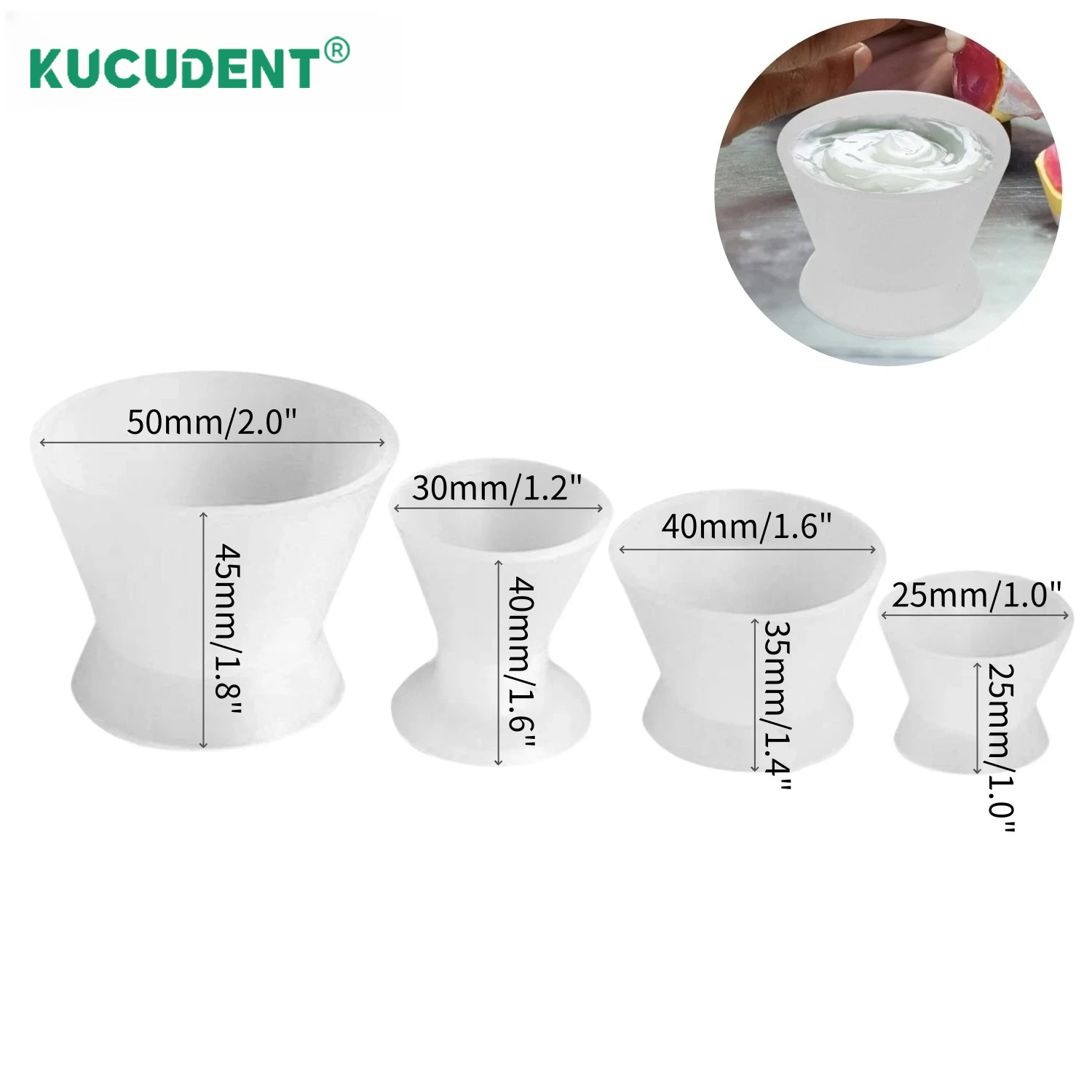4 قطع/مجموعة أكواب خلط سيليكون - مراجعة Mixing Cup Silicone وسعره