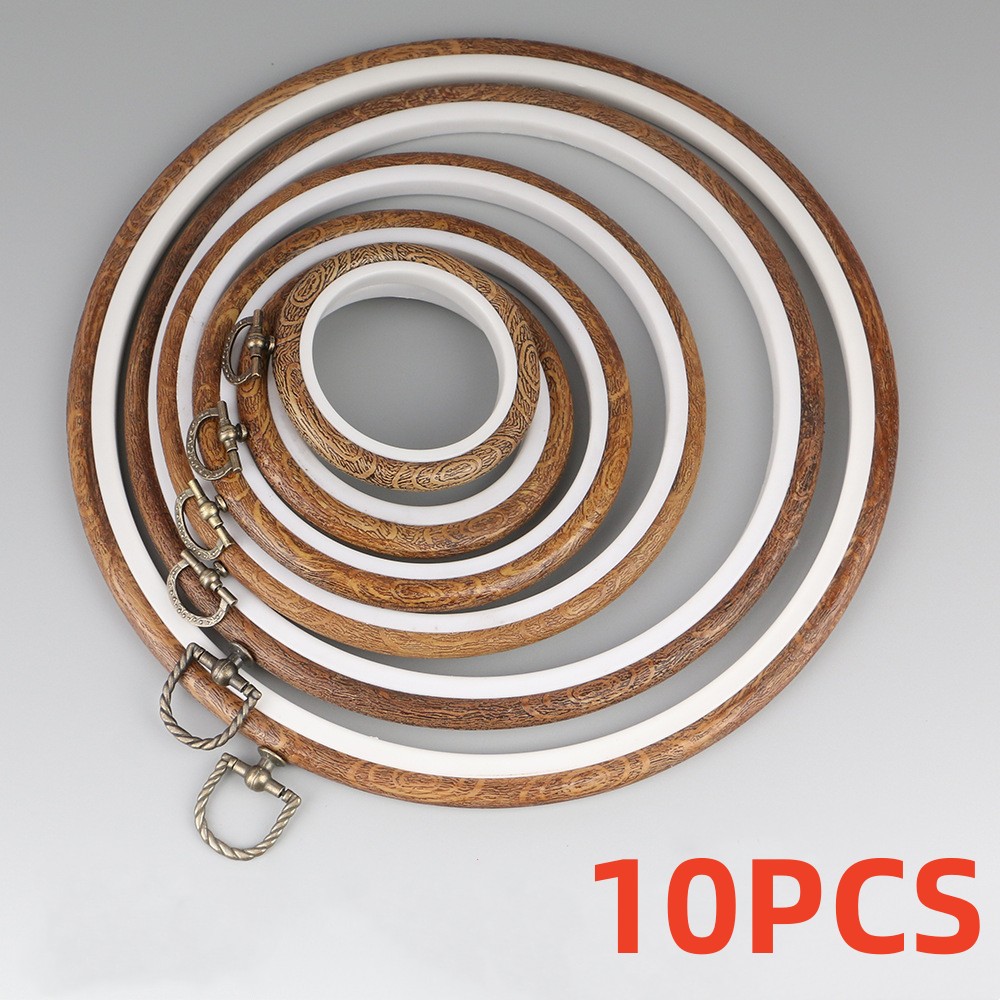 طقم أطواق تطريز بلون خشبي مستد - مراجعة Wood Ring Blank وسعره
