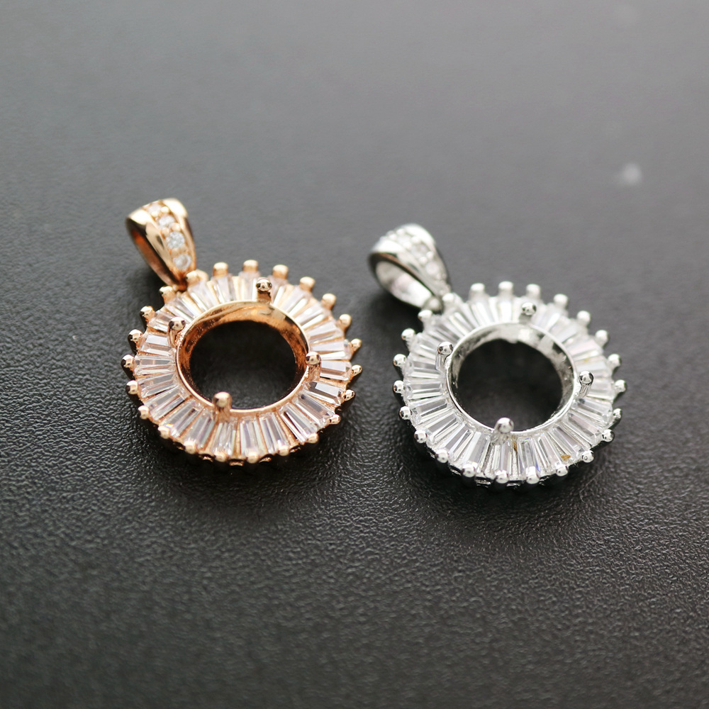 4-12 مللي متر جولة الحافة روز  - مراجعة Bezels Set Pendant وسعره